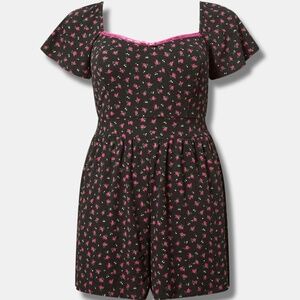 Betsey Johnson Floral Gauze Romper